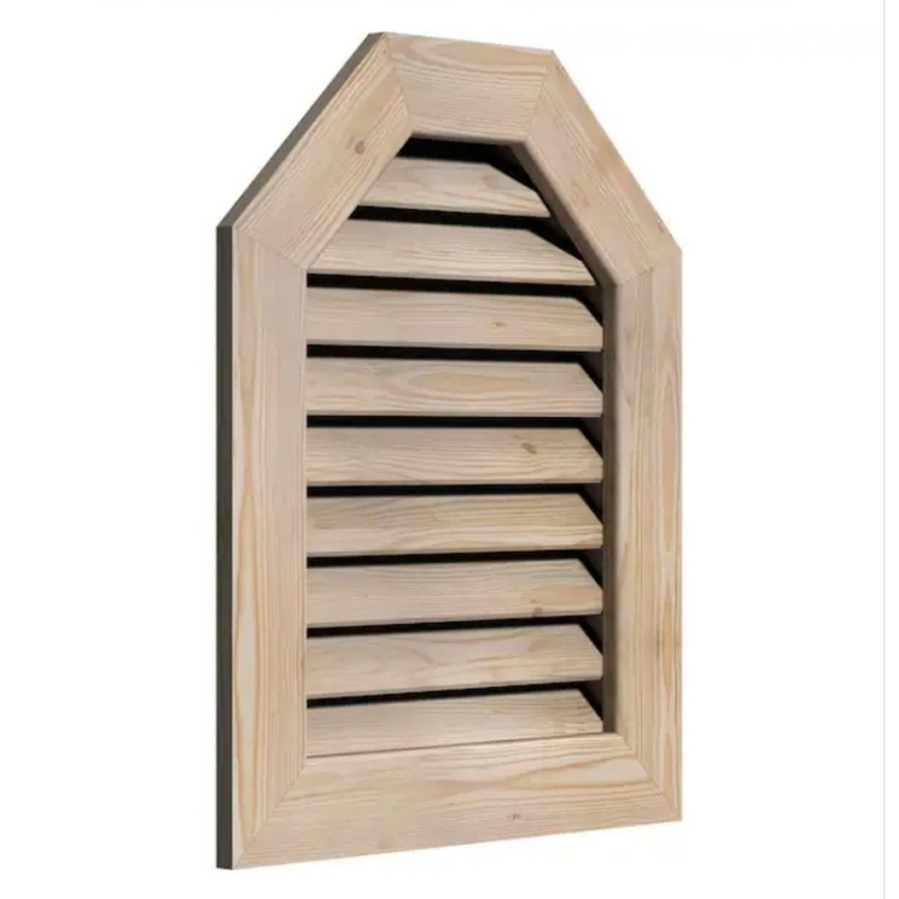Ekena Millwork Octagon Wood Gable Vent – 17″ x 17″ (Unfinished Smooth Pine) Set